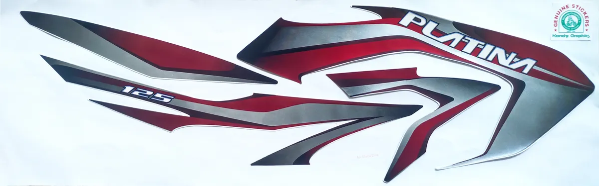 Bajaj Platina 125 BM (For Black Bike - Red) — PLATINA sticker, Sri Lanka